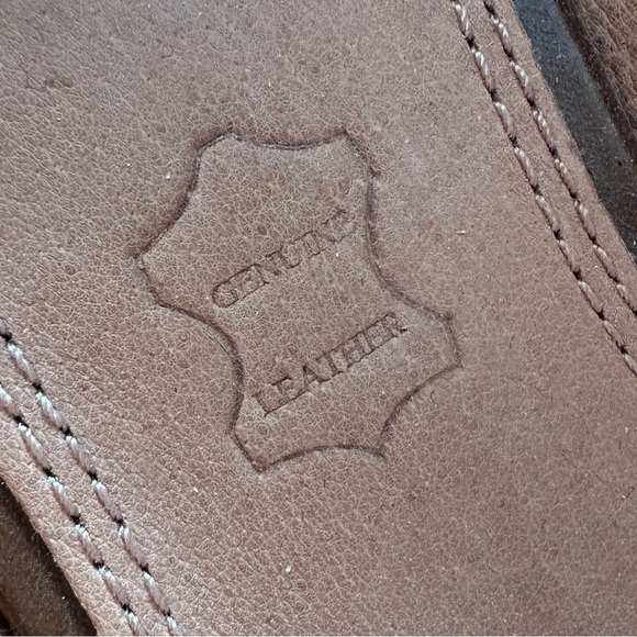 ALDO Cognac Brown Leather Platform Wedge Heel Shoes - Size 7.5 - Picture 4 of 10